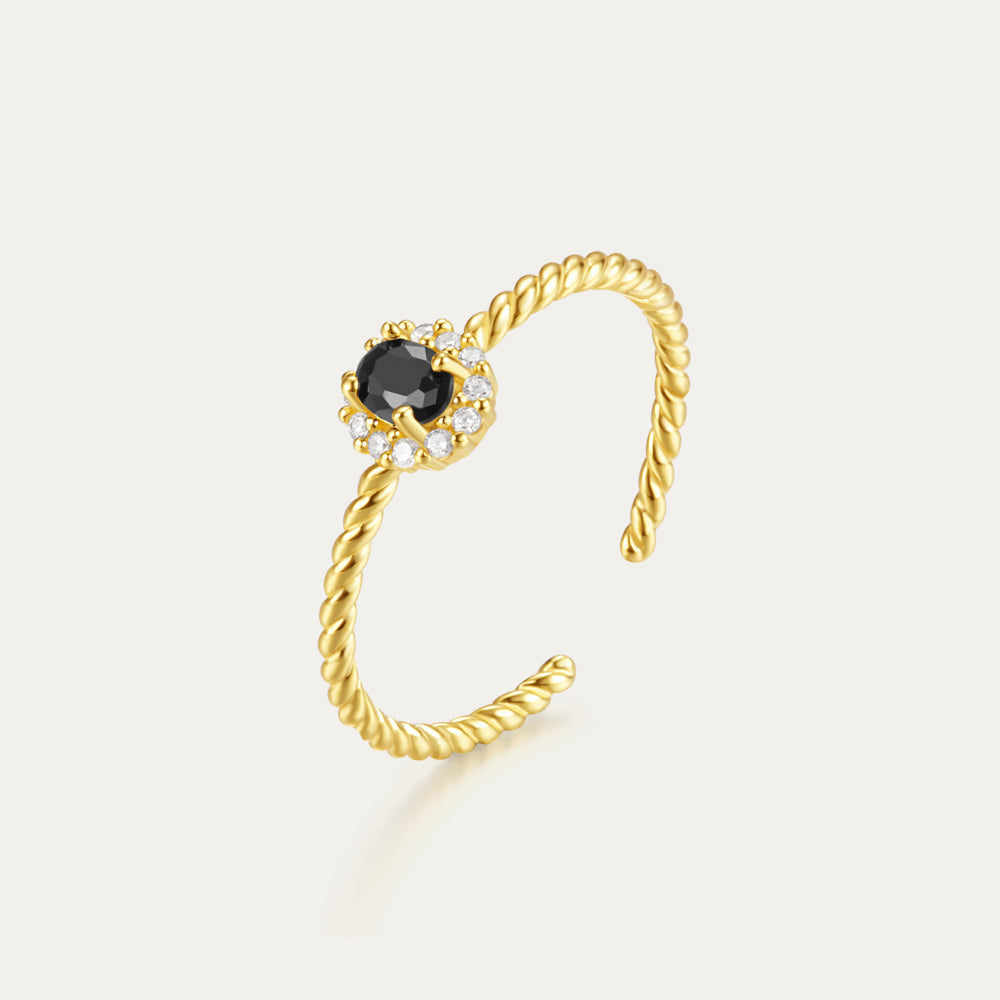 Kosiner's new light luxury niche geometric zircon open index finger ring