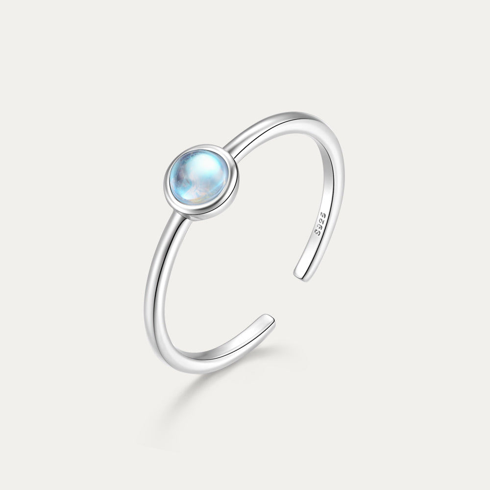 Horae fashionable and versatile moonstone open ring