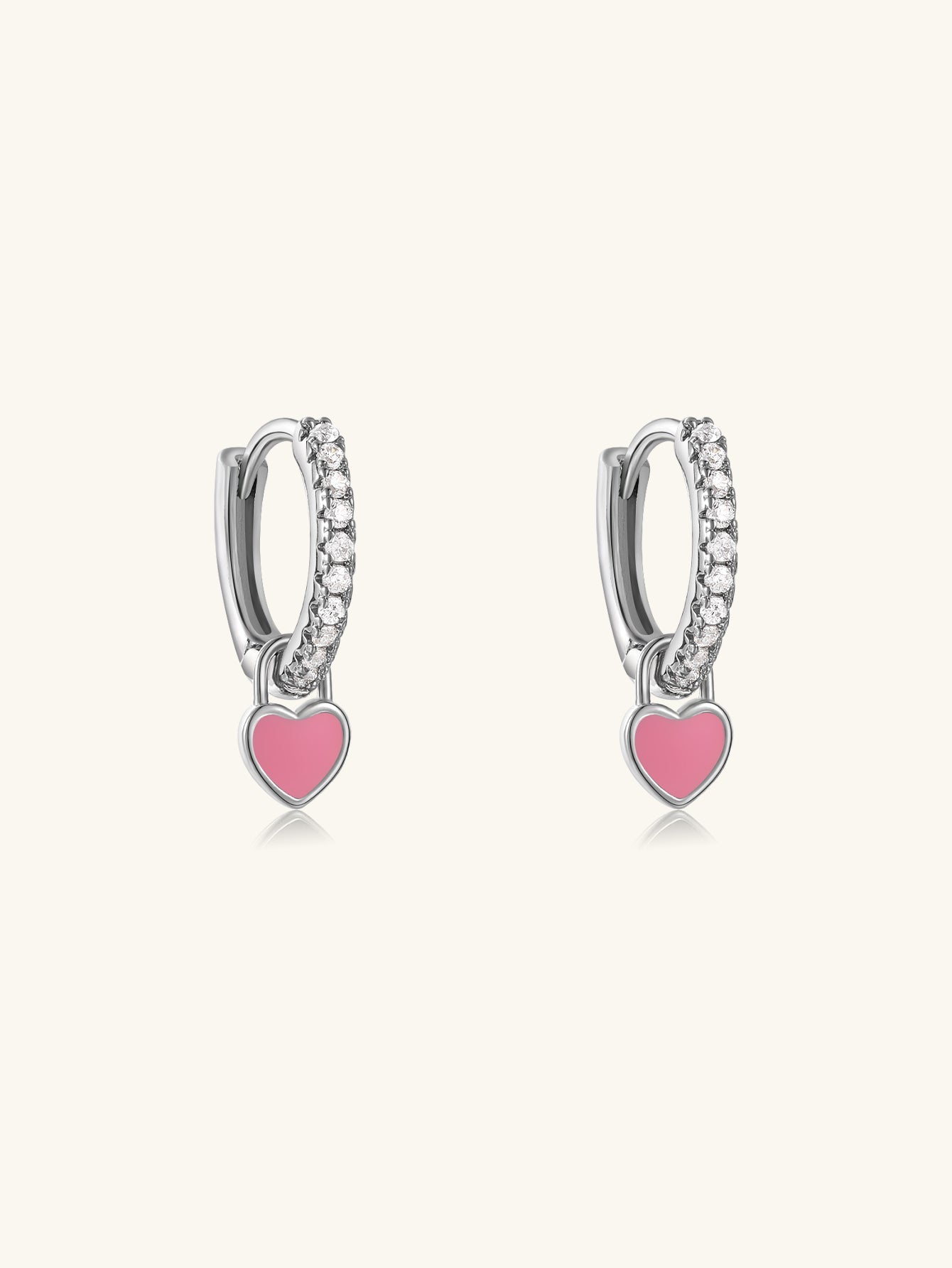 Horae Heart Dripping Oil Sterling Silver Drop Earrings