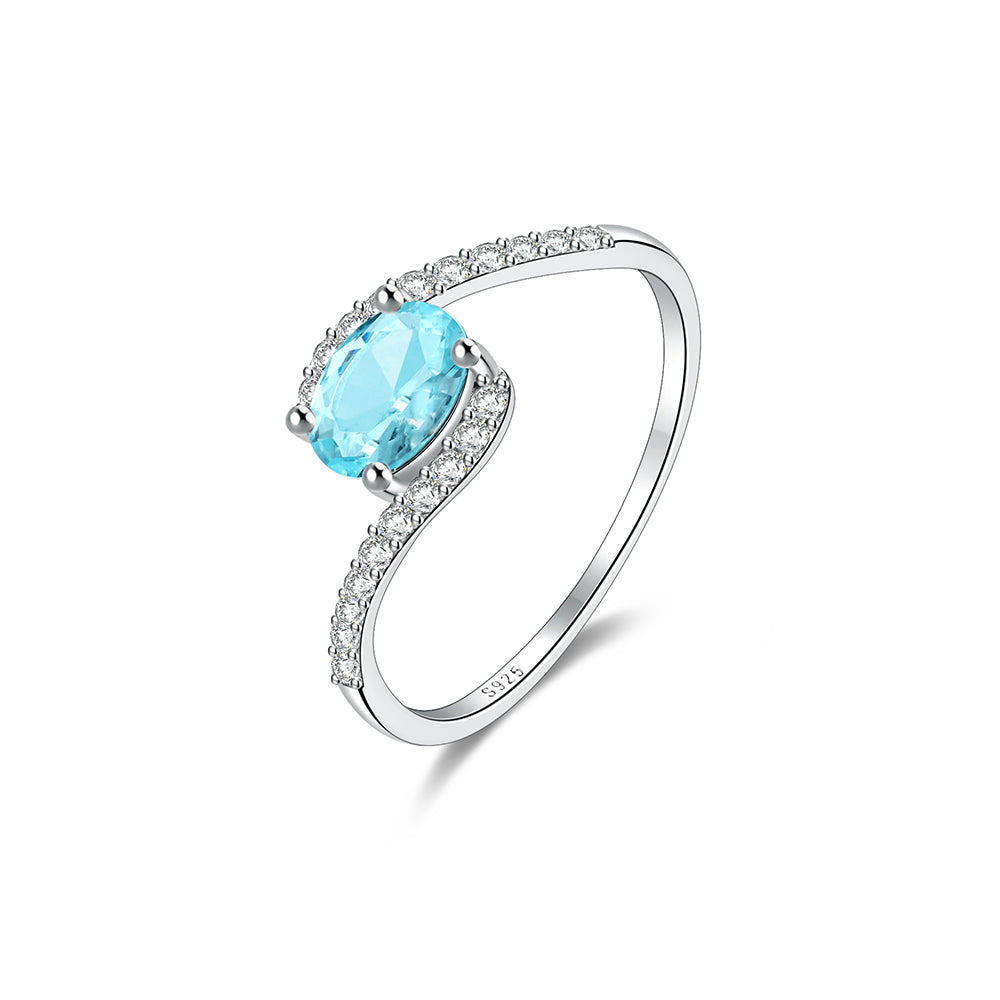 HORAE 925 STERLING SILT SKIN BLUE ZIRCON ANGAGNE DE LE ZIRCON