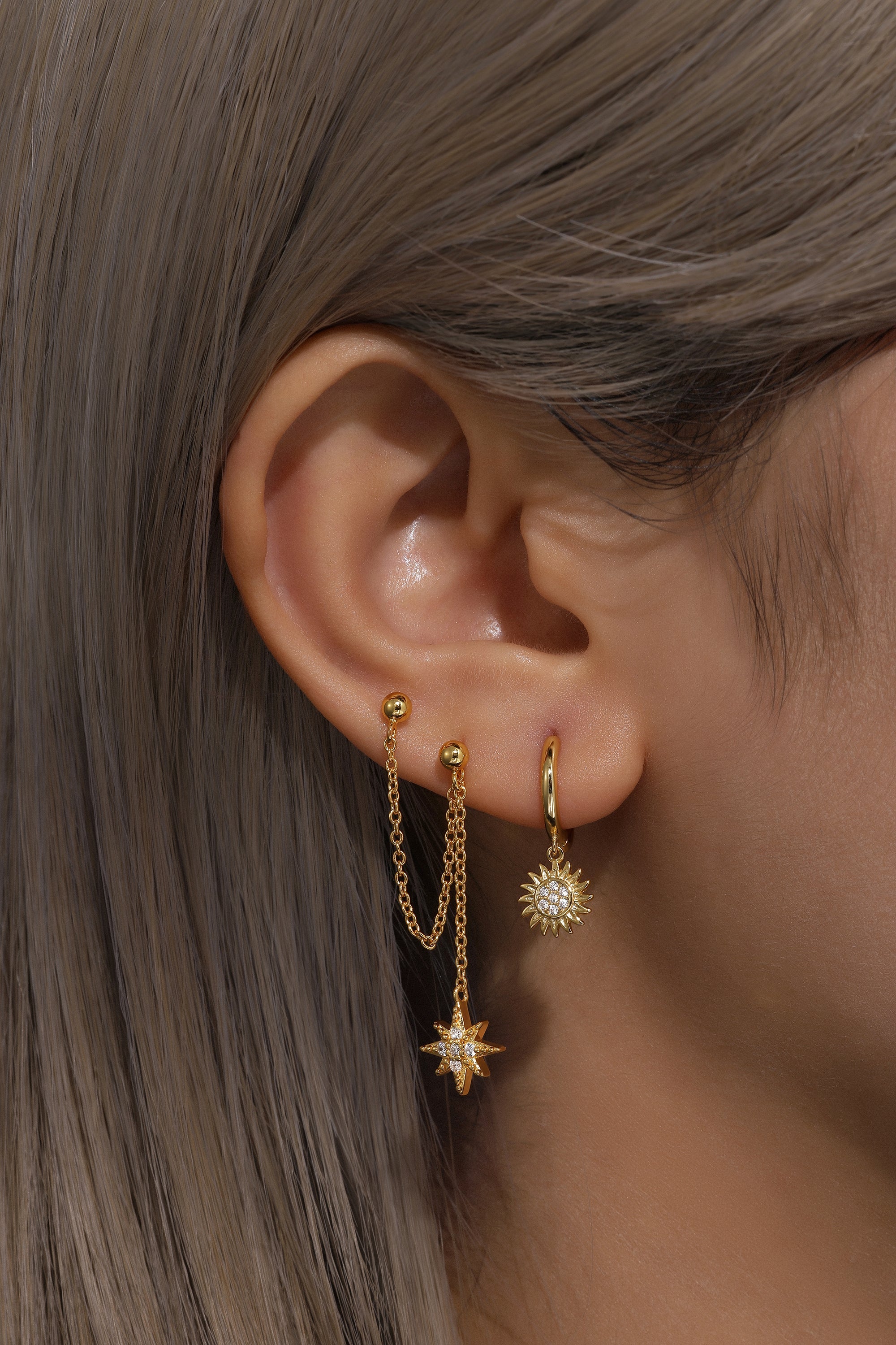 Horae Sunflower Star Earring Combination Series