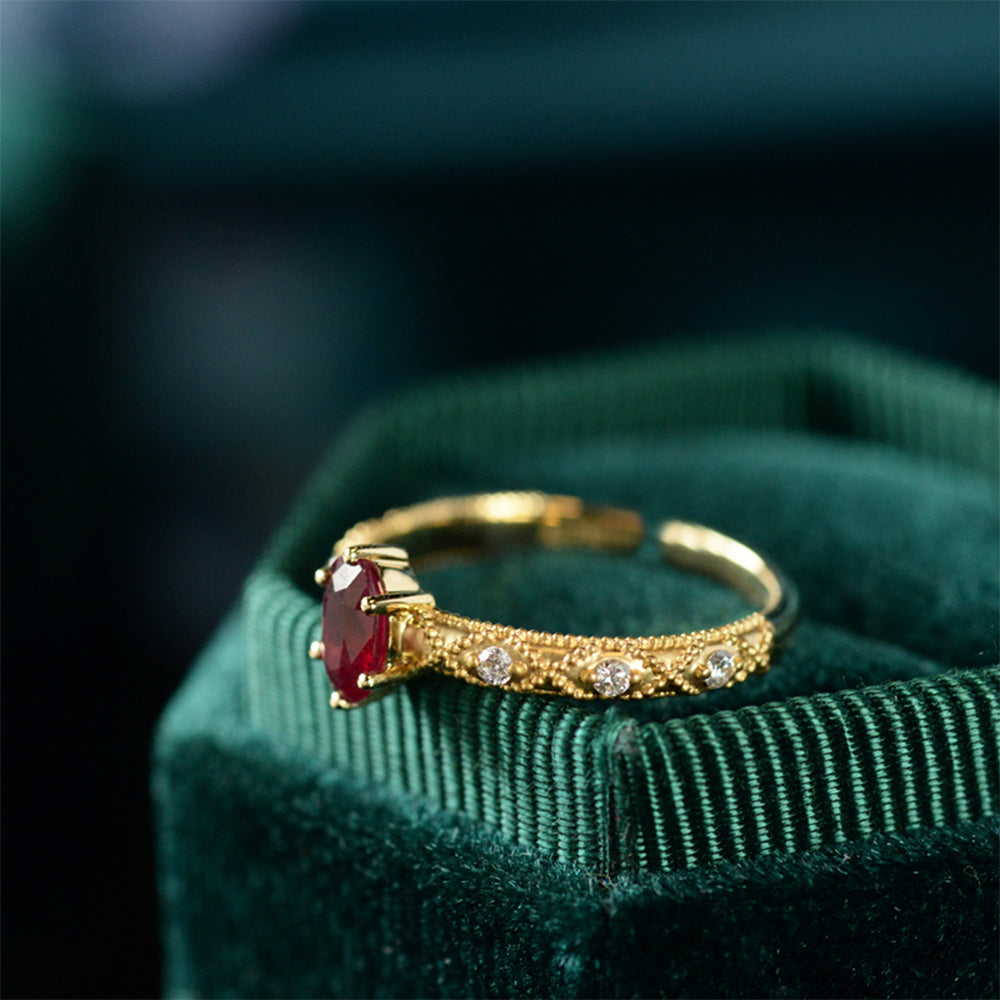 Bague de fiançailles Ruby Horae ovale