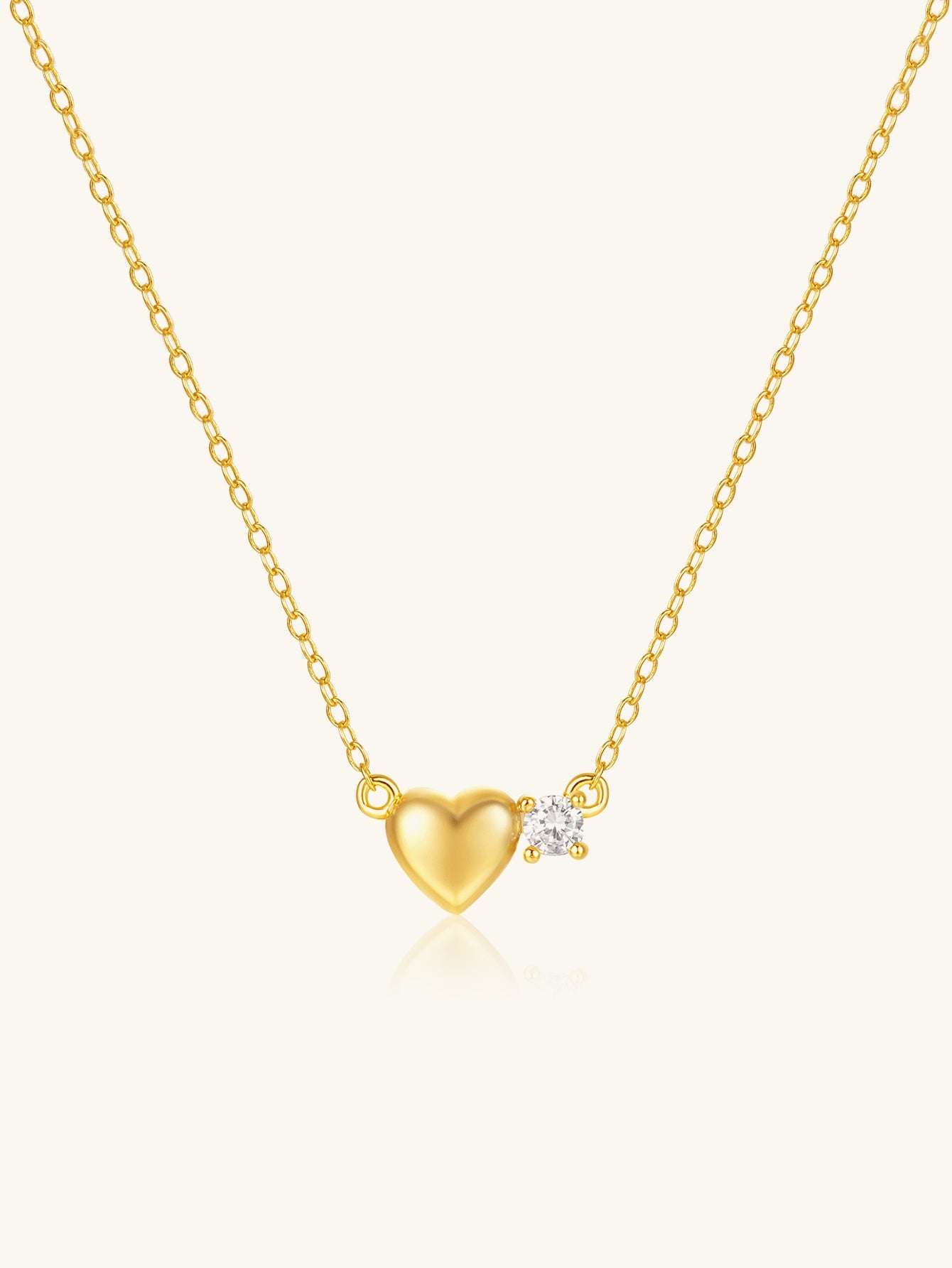 Horae S925 Solid Heart Pendant Women Dating Chain Necklace