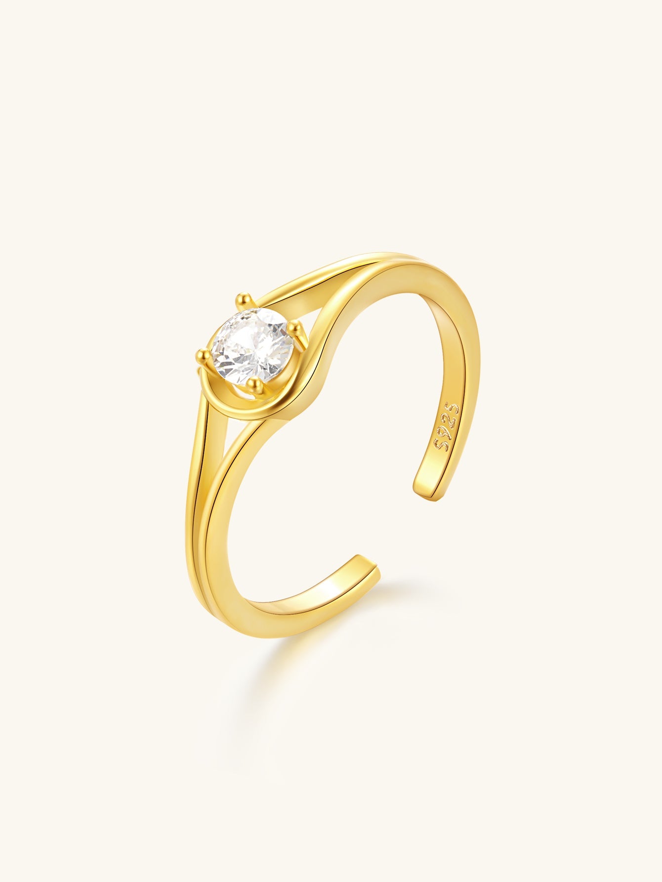 Horae Water Drop Zircon Open Ring