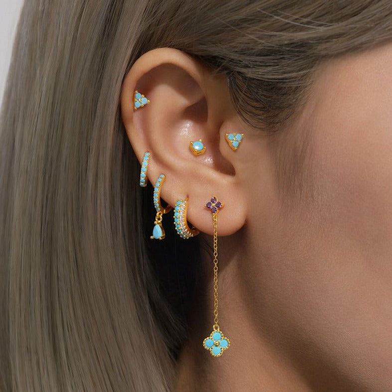 Horae Celestial Dreams Turquoise & Zircon Earring Ensemble