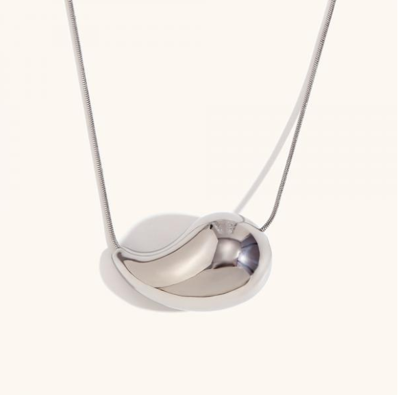 Horae Holow Waterdrop Pendant Stainless Steel Chain Necklace