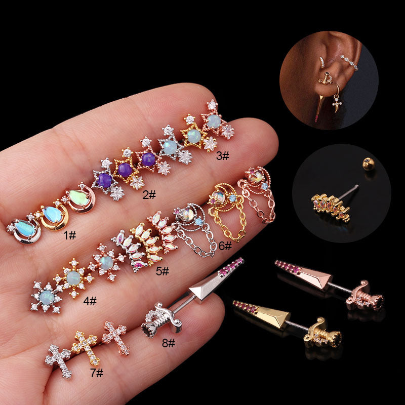 Horae Creative and Fashionable Zircon Ear Ored Os Piercing