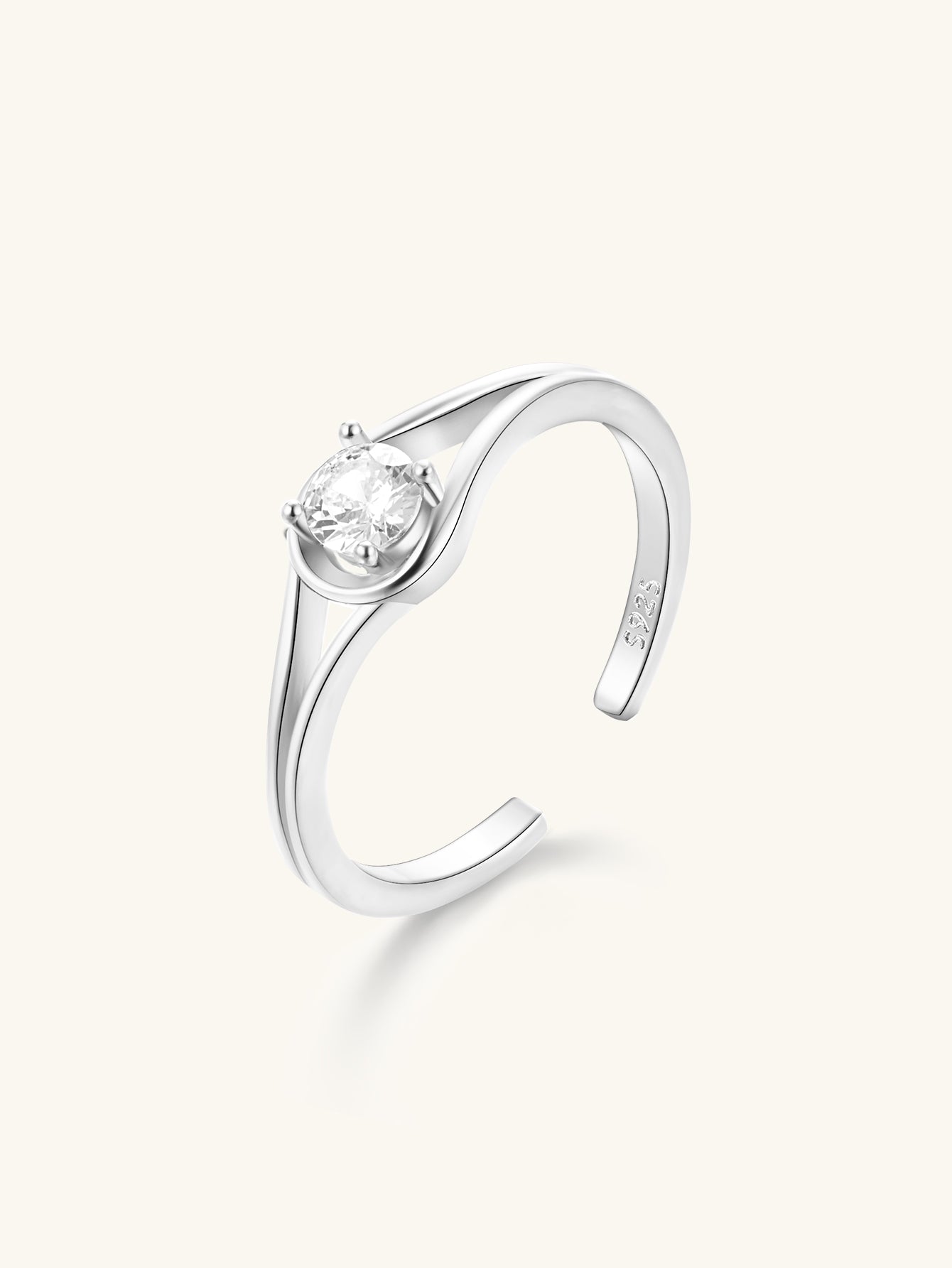 Horae Water Drop Zircon Open Ring