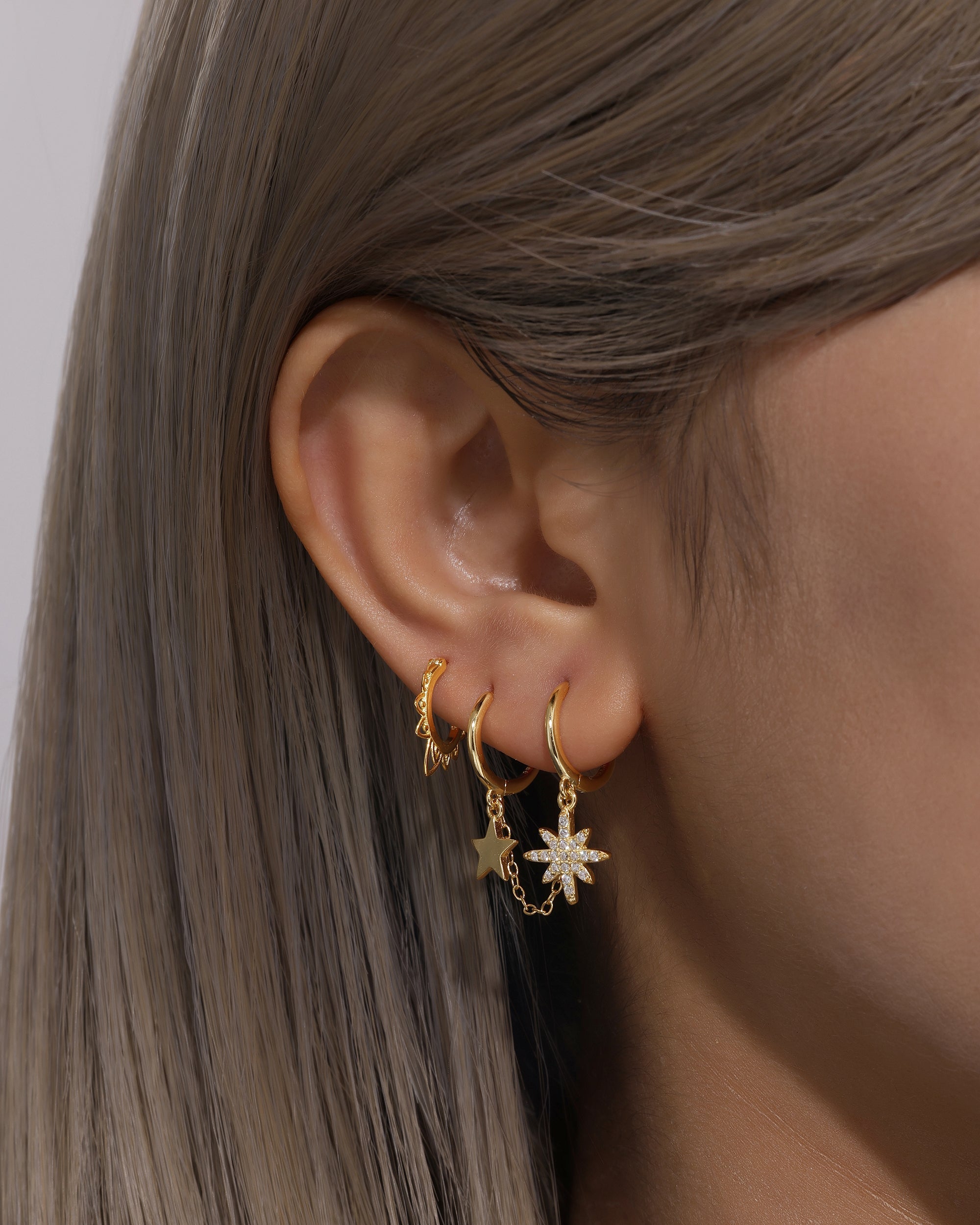 Horae Sun Star Earring Combination Series