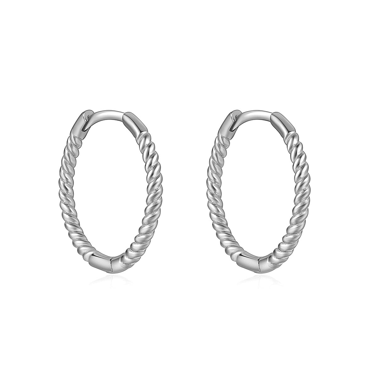 Horae Sterling Silver Hoop Twist Gold-Plated Earrings