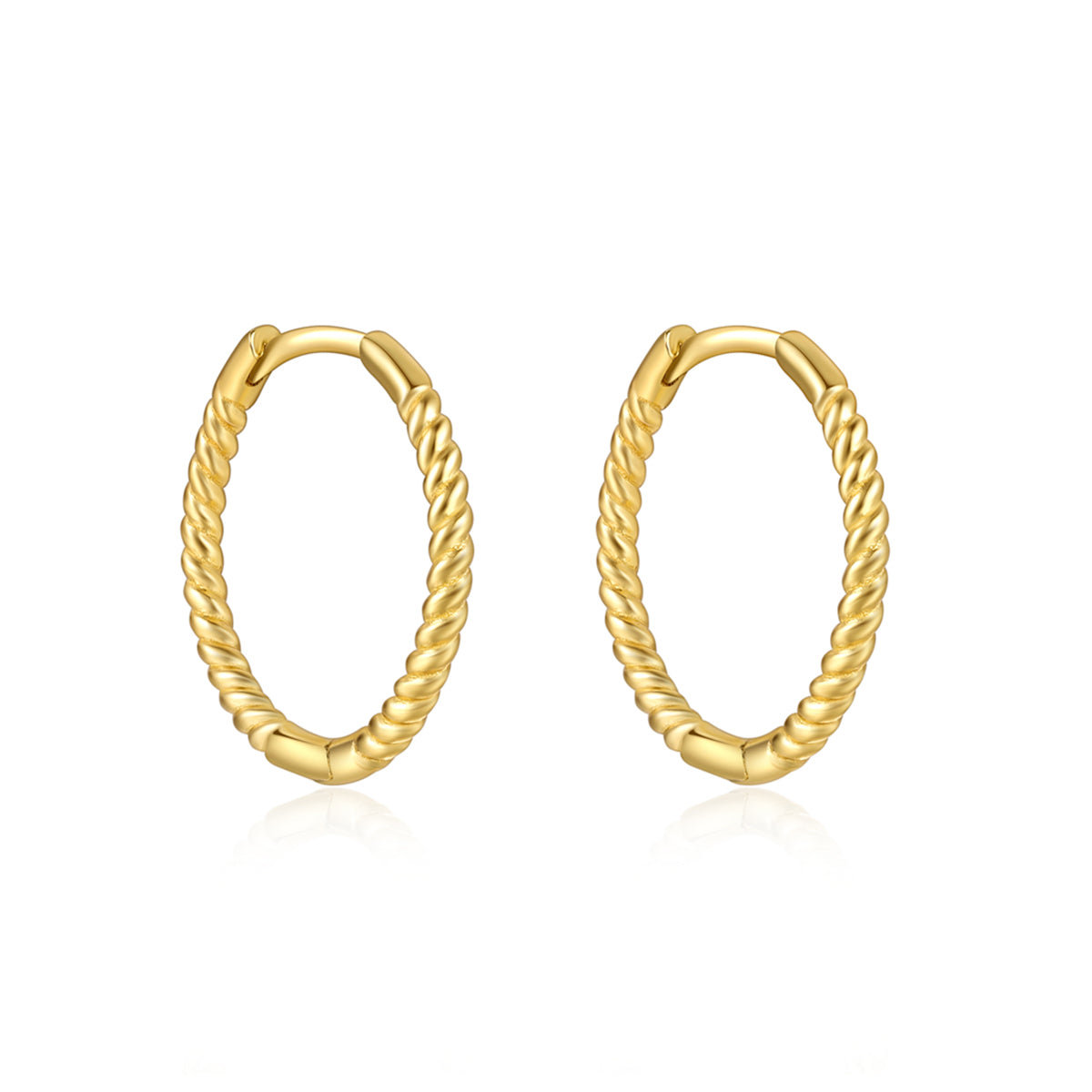 Horae Sterling Silver Hoop Twist Gold-Plated Earrings