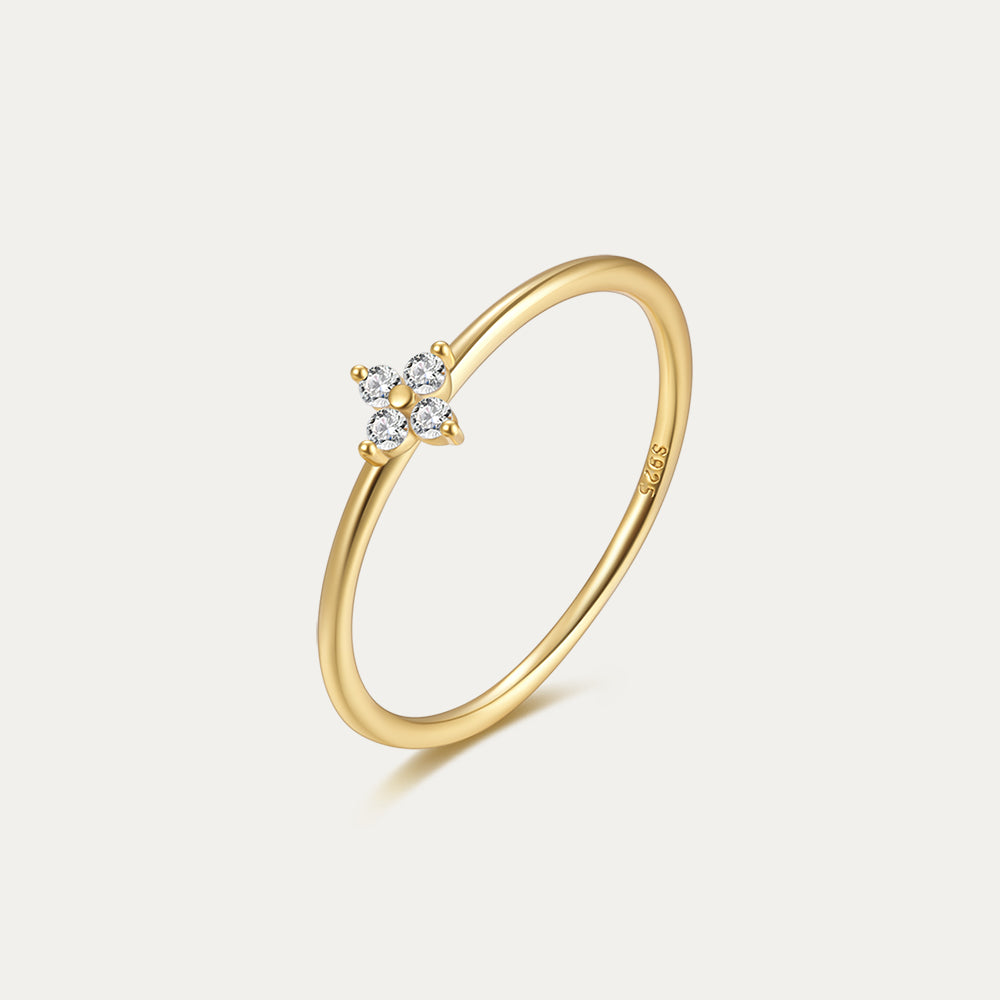 Horae Flower Zircon Ring Women Fine Jewelry