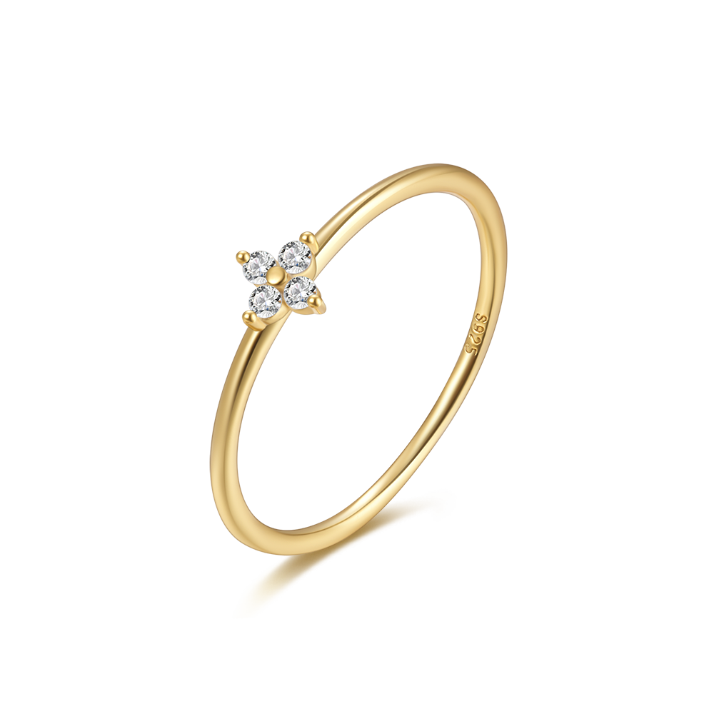 Horae Flower Zircon Ring Women Fine Jewelry