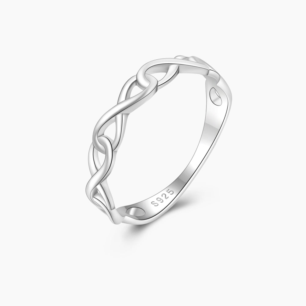 Horae 925 Sterling Silver Love Twisted Loop Ring