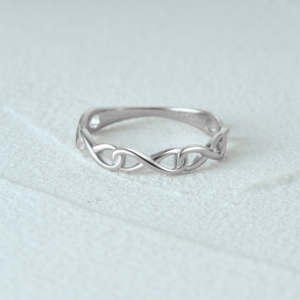 Horae 925 Sterling Silver Love Twisted Loop Ring