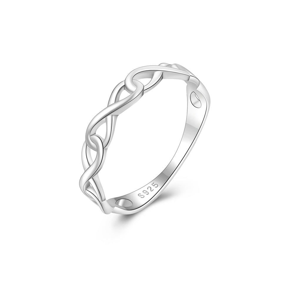 Horae 925 Sterling Silver Love Twisted Loop Ring