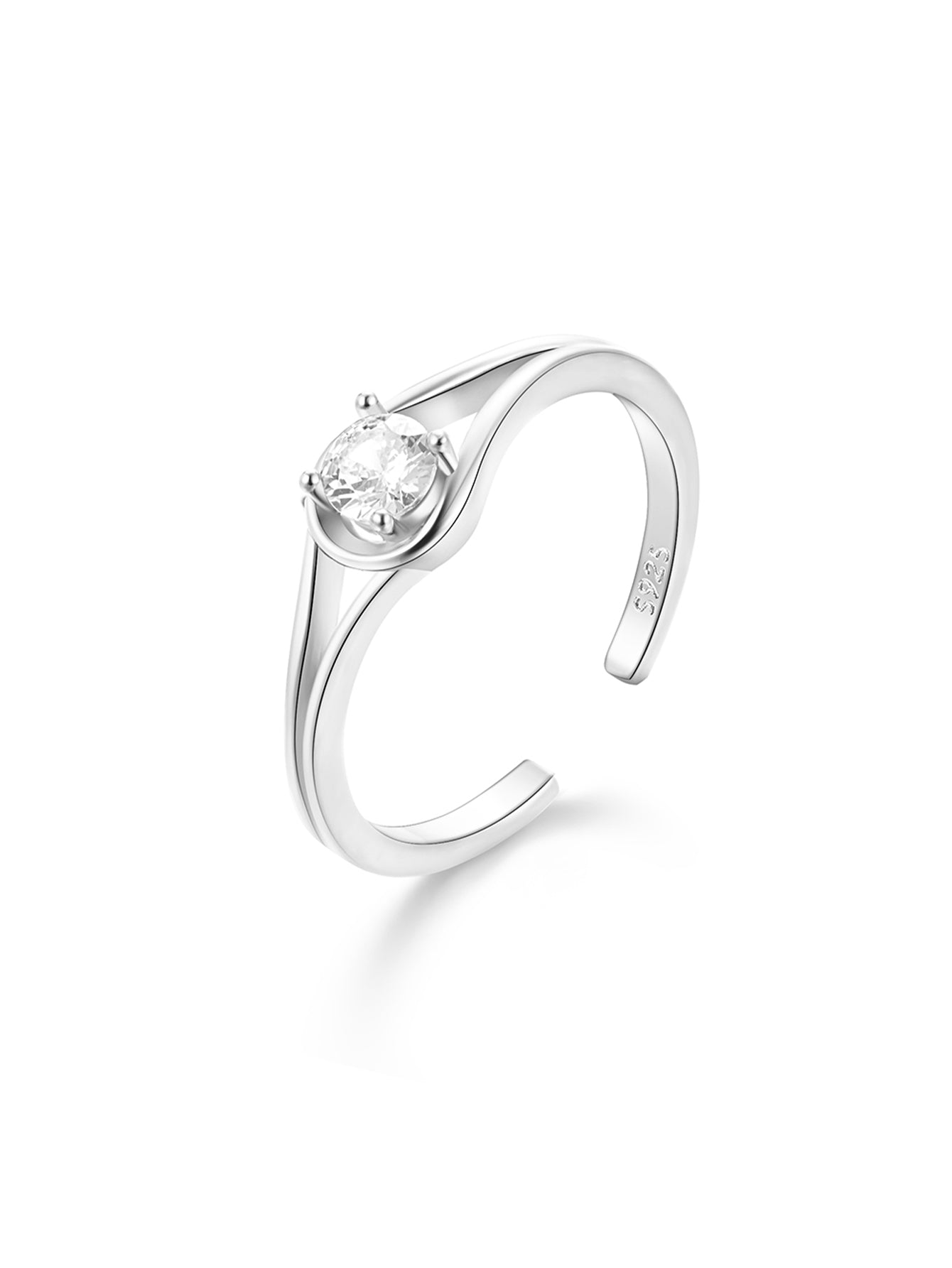 Horae Water Drop Zircon Open Ring