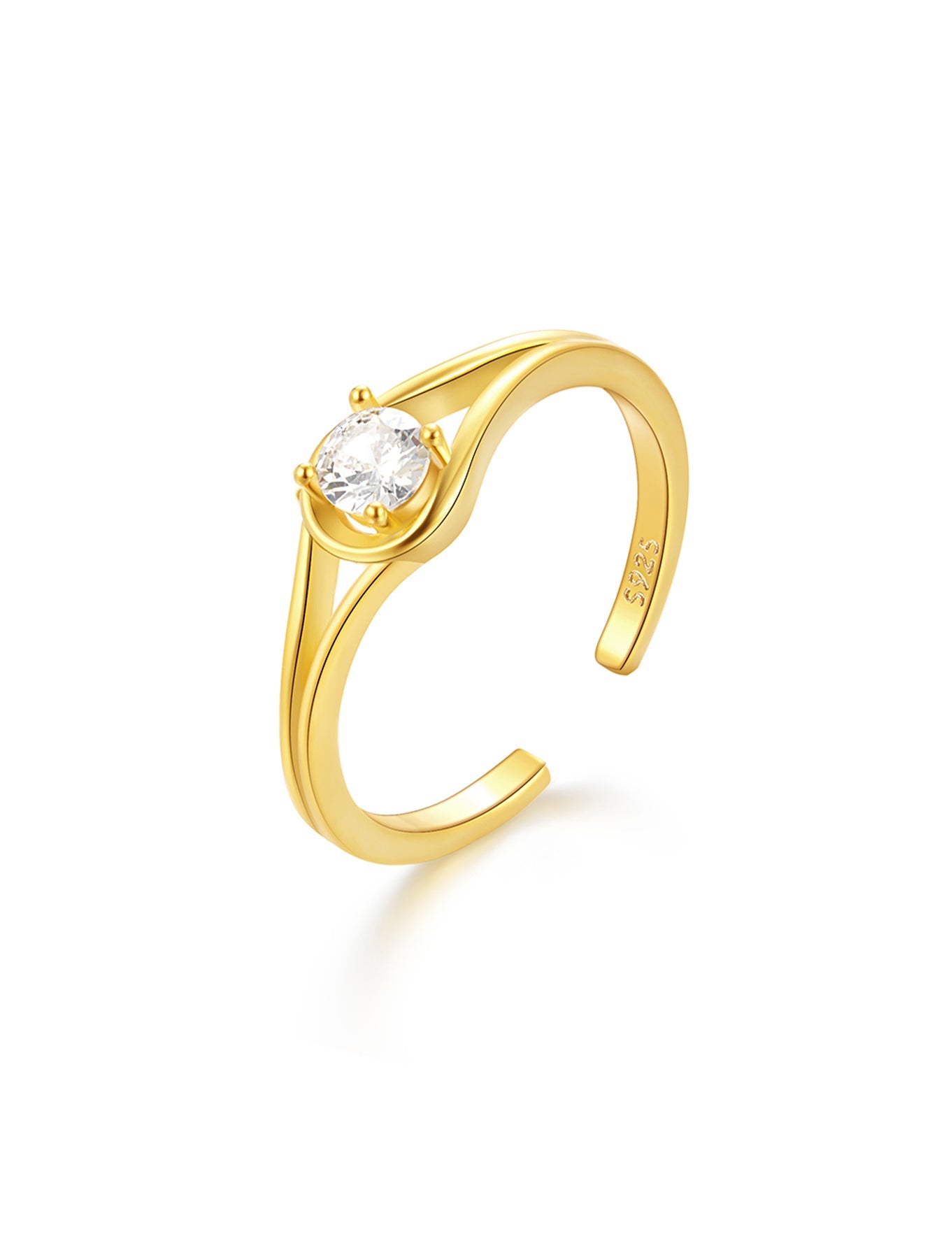 Horae Water Drop Zircon Open Ring