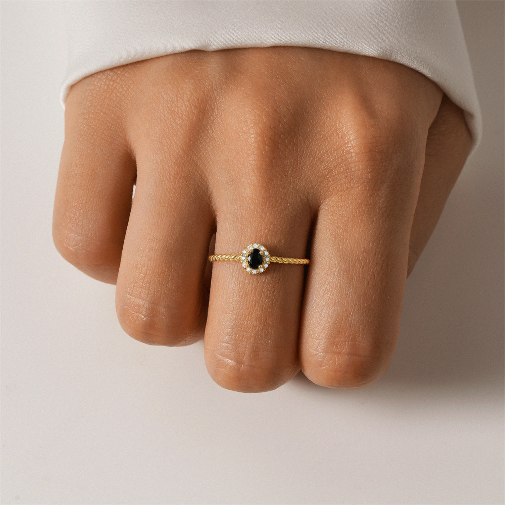 Kosiner's new light luxury niche geometric zircon open index finger ring