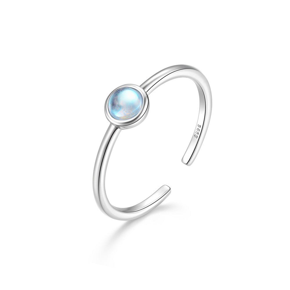 Horae fashionable and versatile moonstone open ring