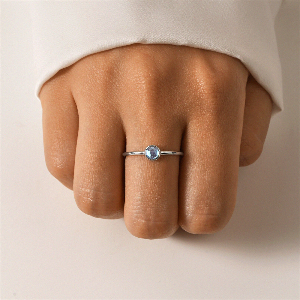 Horae fashionable and versatile moonstone open ring