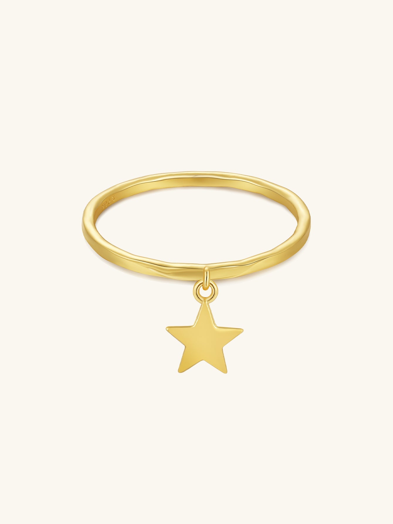 Horae 925 Sterling Silver Solid Star Pendant Women Daily Casual Ring