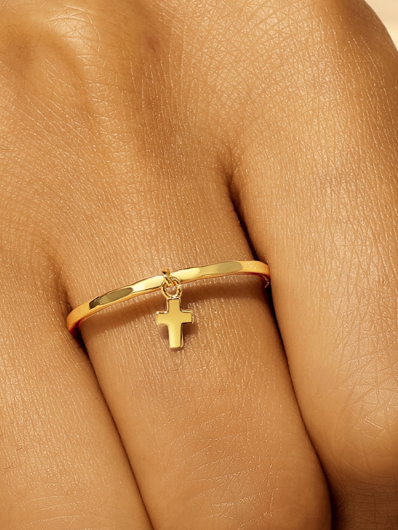 Horae 925 Sterling Silver Solid Cross Pendant Women Daily Casual Ring