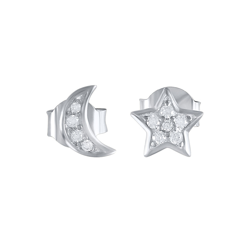 Horae 5 Piece Sun Star Moon Women Stud Earrings