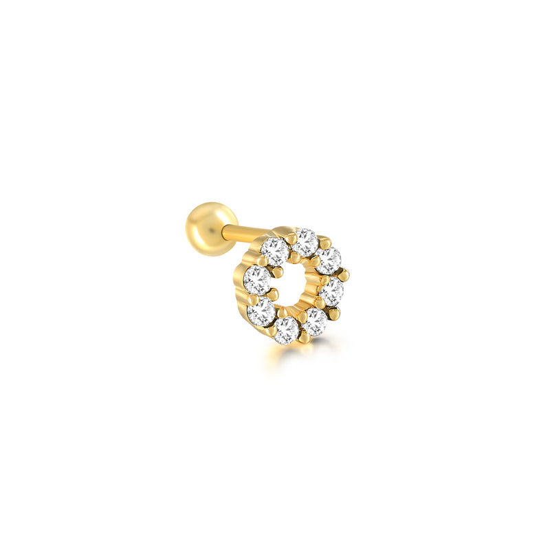 S925 Zirconia All-match Piercing Earrings