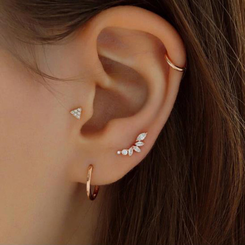 Horae Marquise Zircon Flower Cartilage Piercing Earring