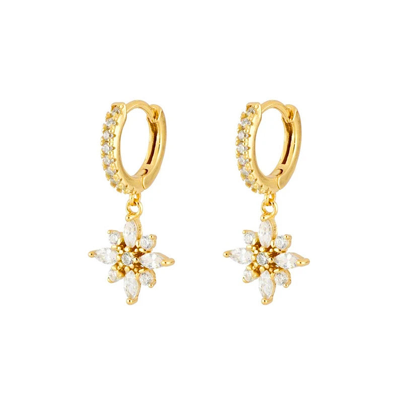 S925 Zirconia All-match Piercing Earrings