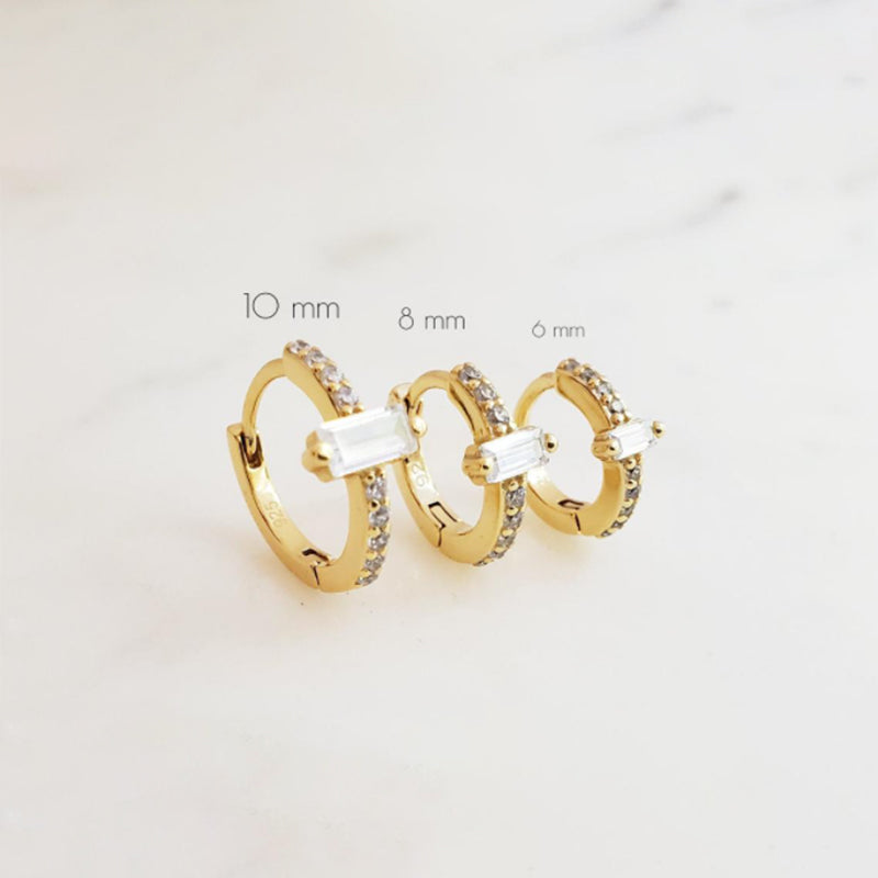 S925 Zirconia All-match Piercing Earrings