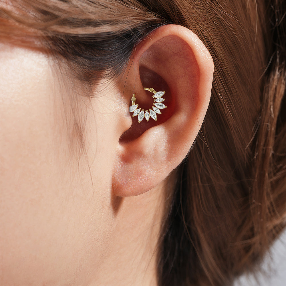 S925 Flower Pave Zircon Wedding Earring Set