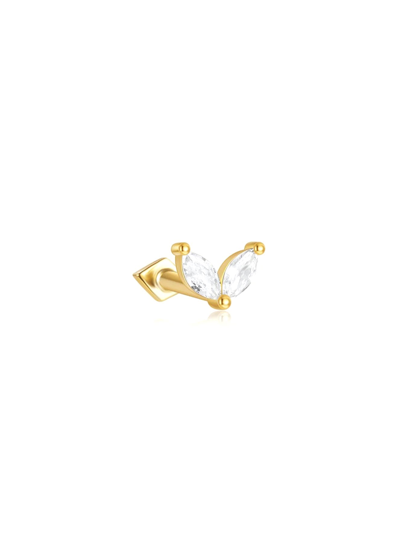 S925 Zirconia All-match Piercing Earrings