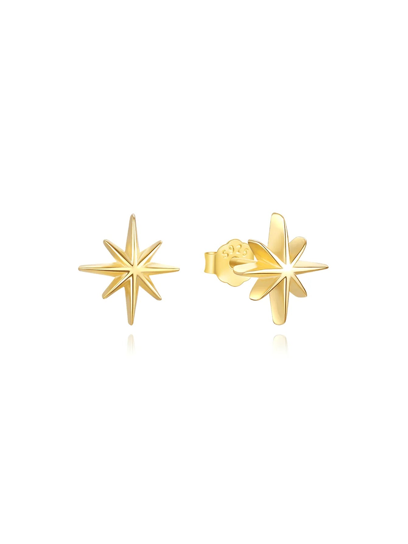 S925  Butterfly Flower Zirconia Pierced Earrings