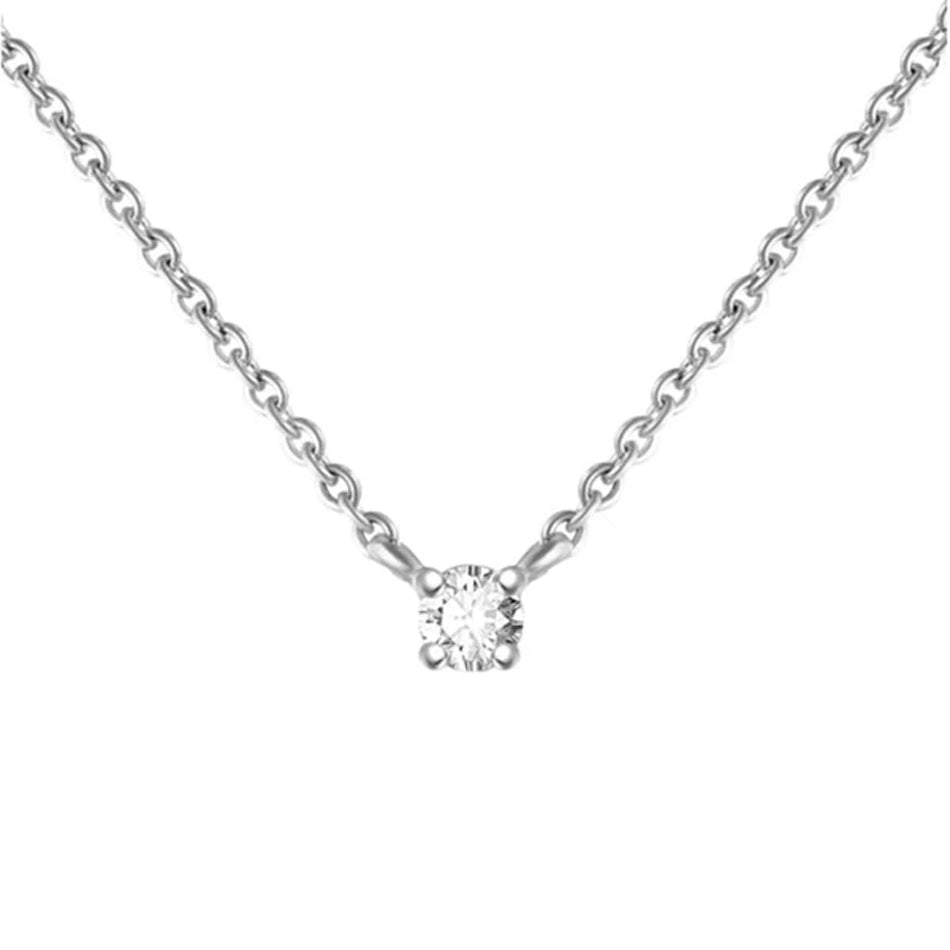 Horae Simple Sterling Silver 3MM Zircon Clavicle Chain