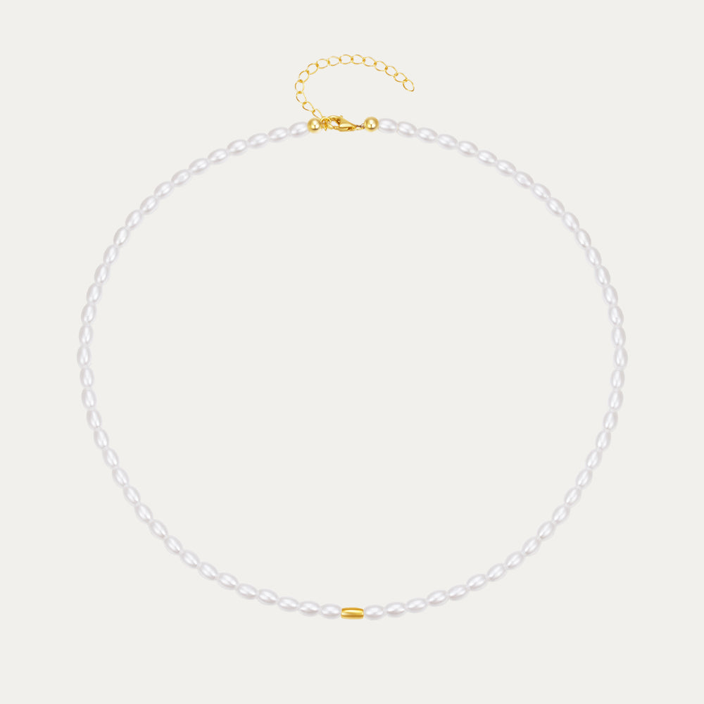 Horae 925 Sterling Silver Pearl Choker Necklace