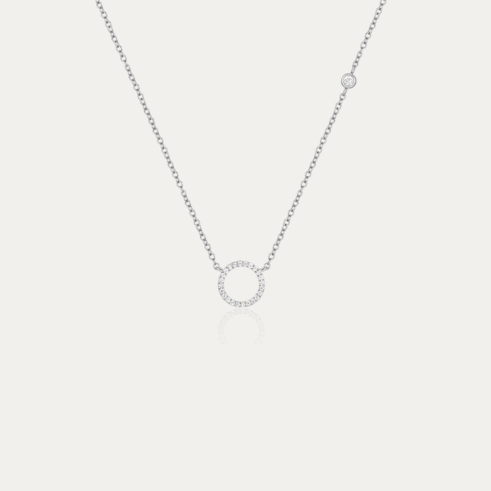 Horae 925 Sterling Silver Round Shell Pendant Chain Choker Necklace