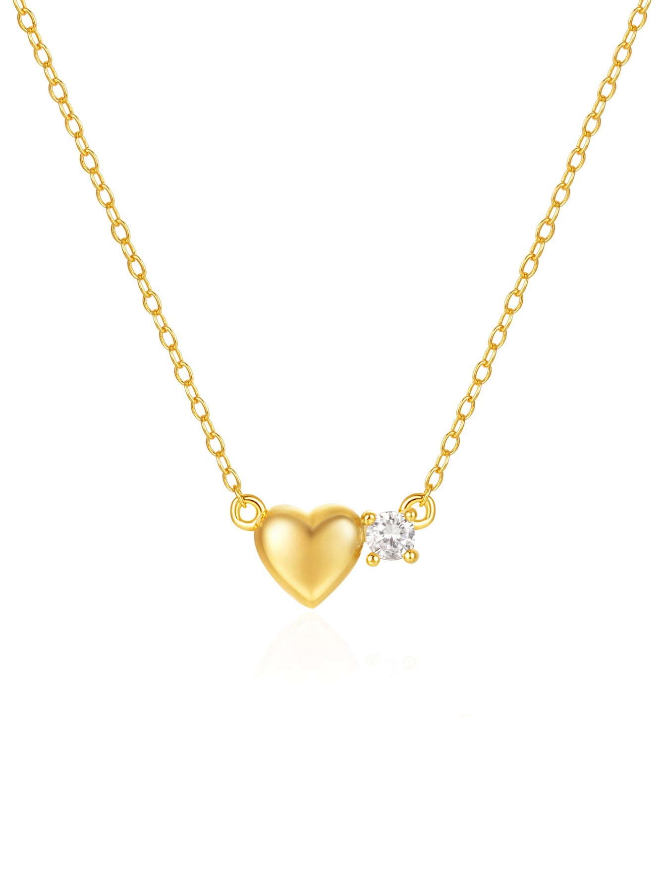 Horae S925 Solid Heart Posting Mujeres Collar de la cadena de citas