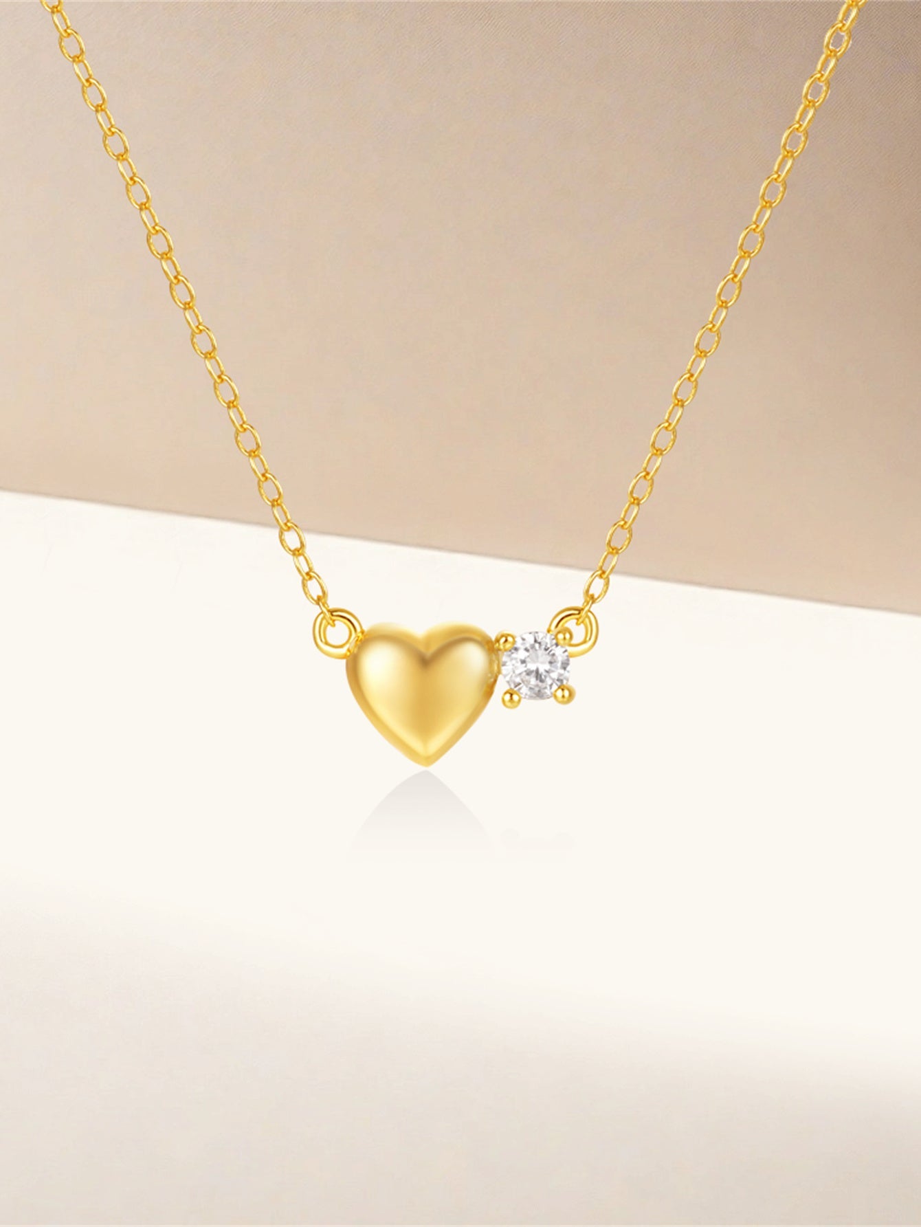 Horae S925 Solid Heart Posting Mujeres Collar de la cadena de citas