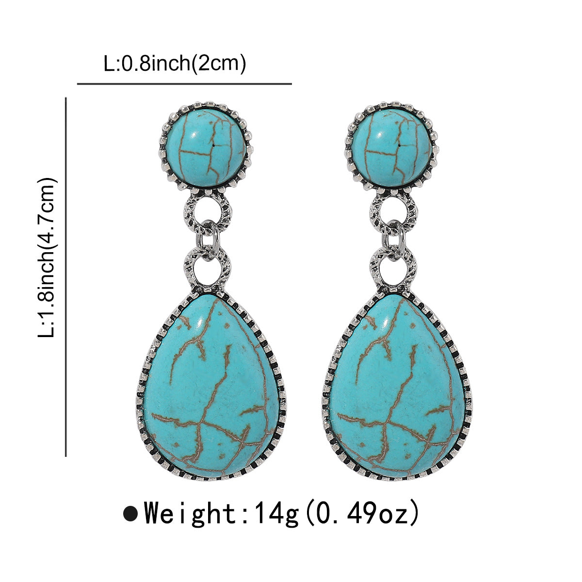 Horae Retro Literary Lace Pentagram Turquoise Earrings