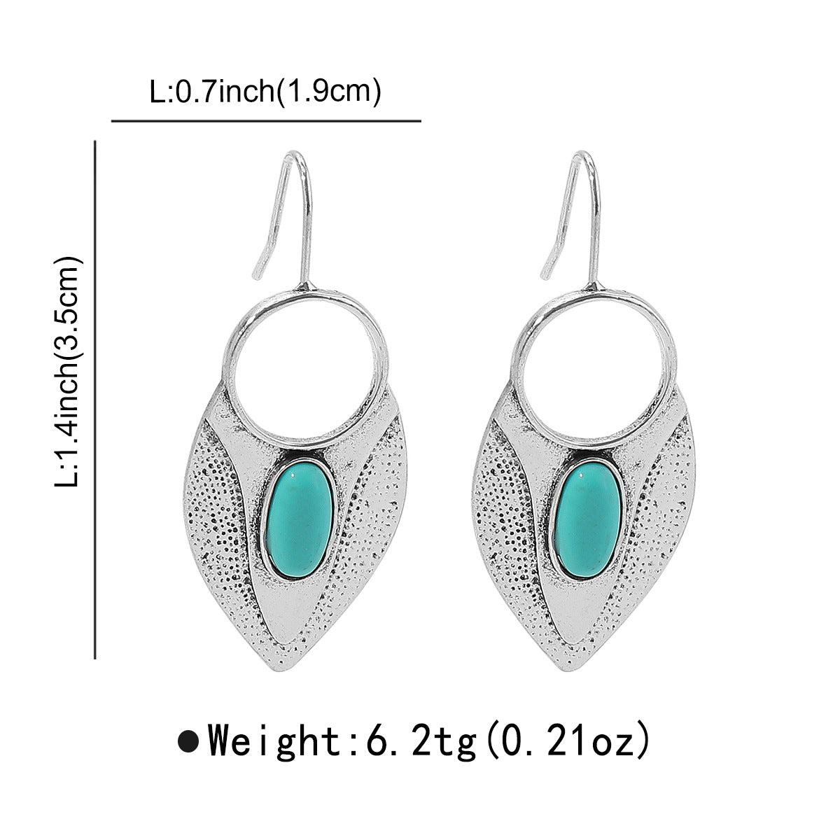 Horae Retro Literary Lace Pentagram Turquoise Earrings