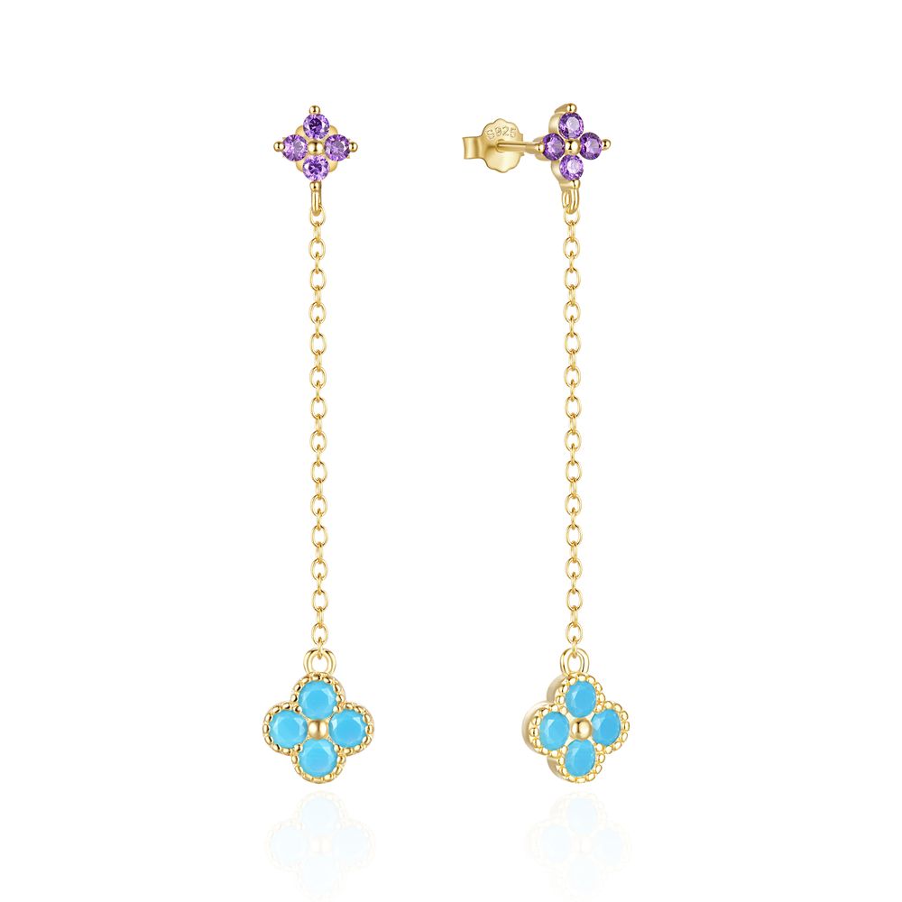 Horae Celestial Dreams Turquoise & Zircon Earring Ensemble