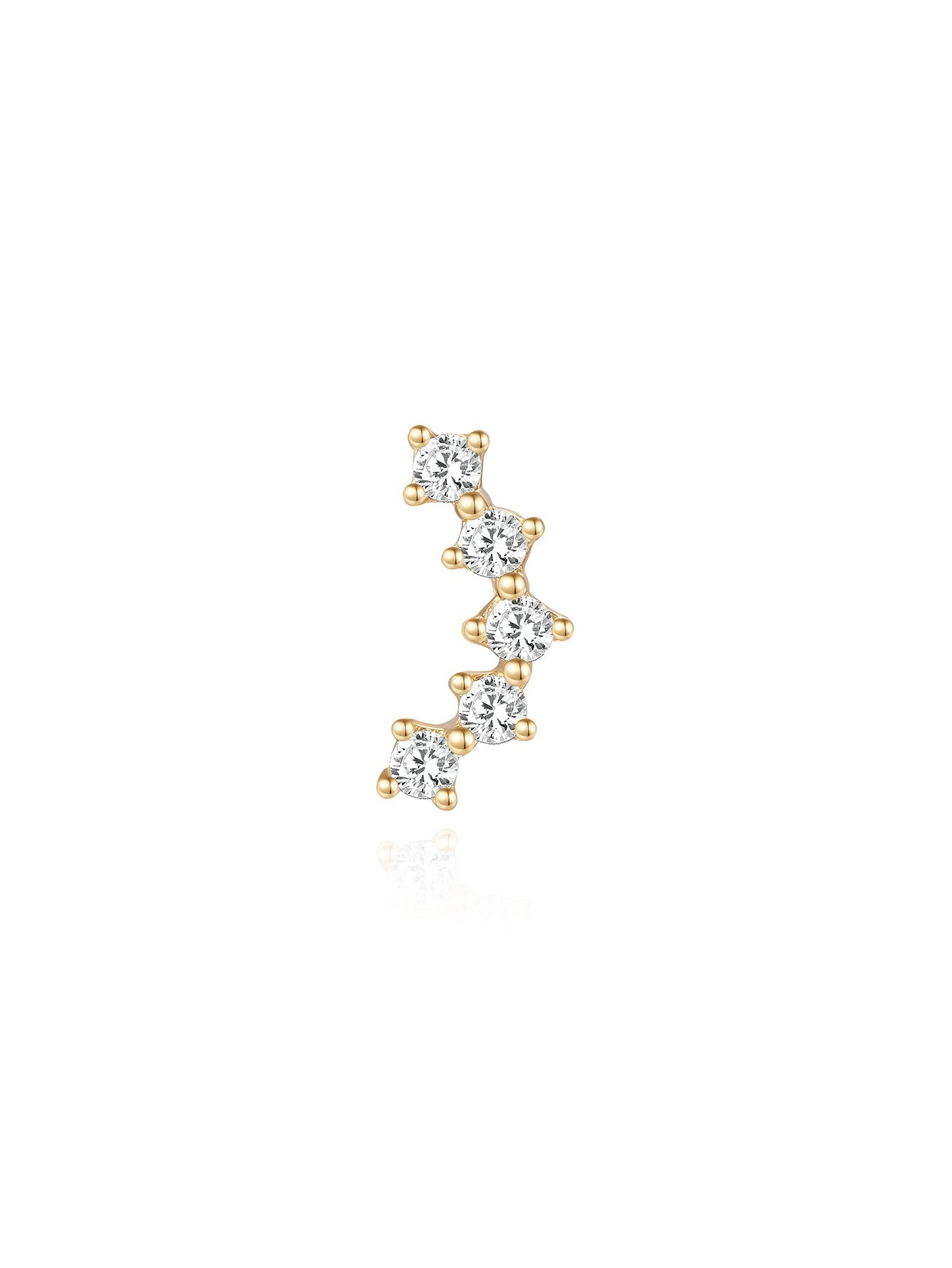 14K Solid Gold Shiny Constellation Ear Piercing Stud