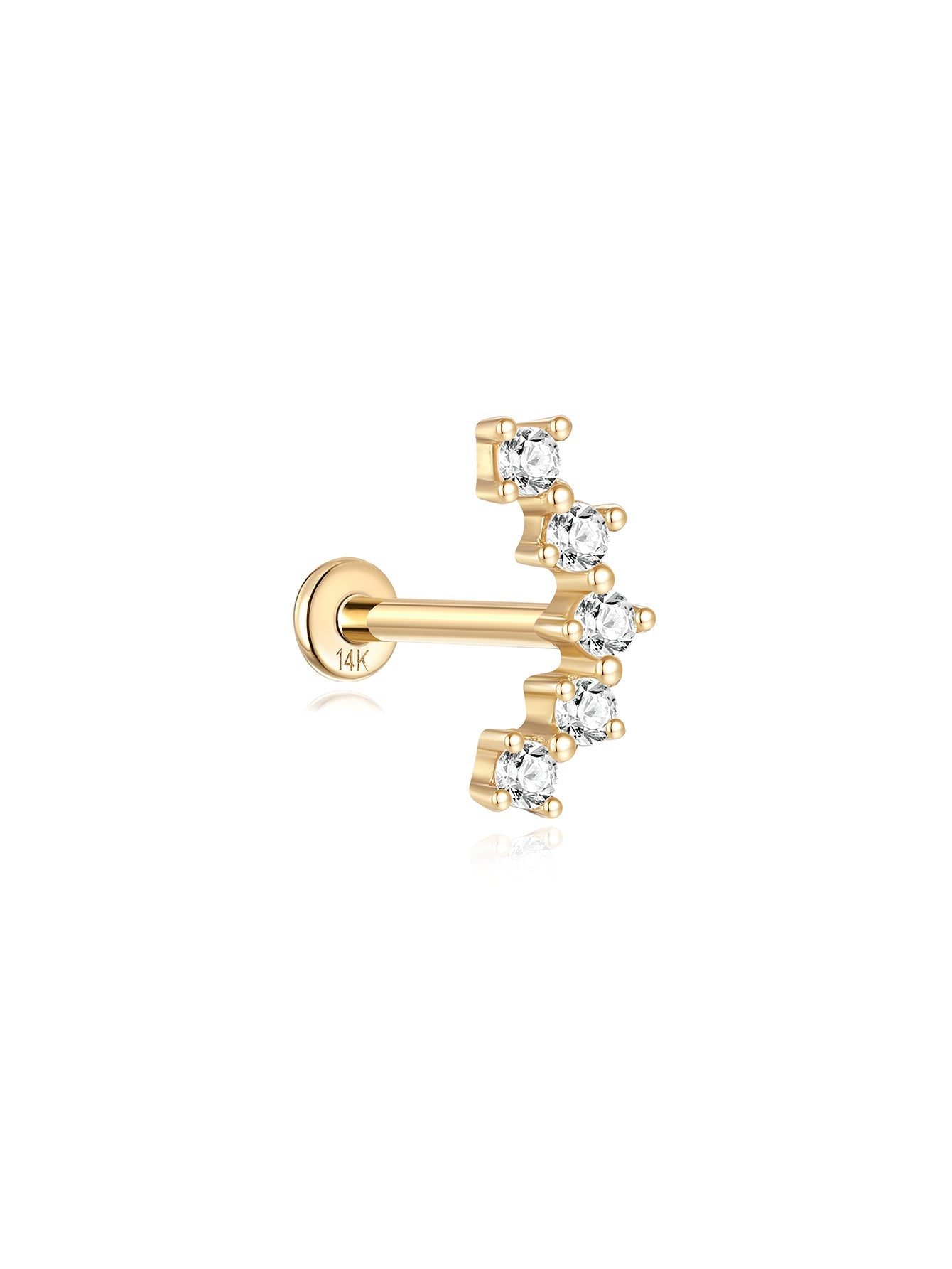 14K Solid Gold Shiny Constellation Ear Piercing Stud