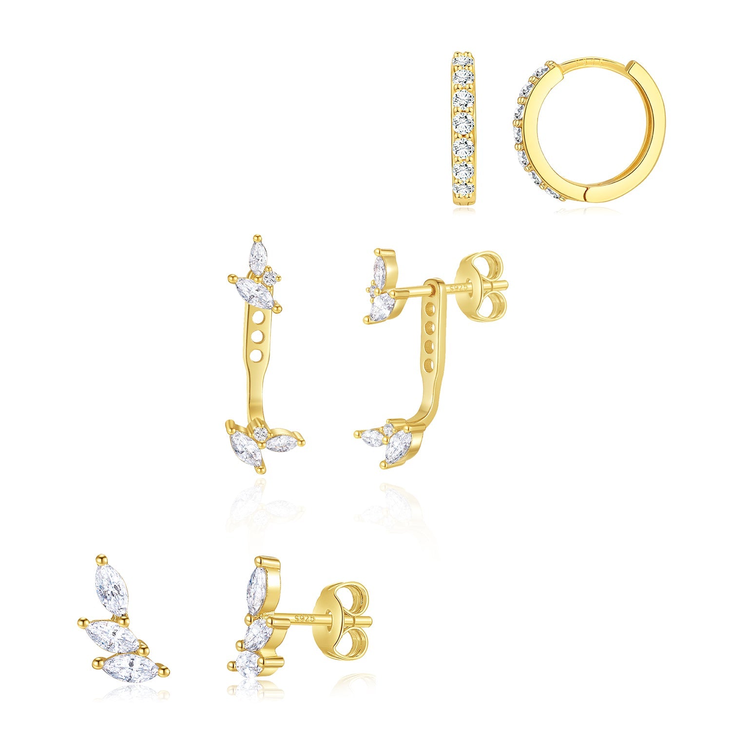 Horae Fashion Horse Eye 3 Piece Earring Set