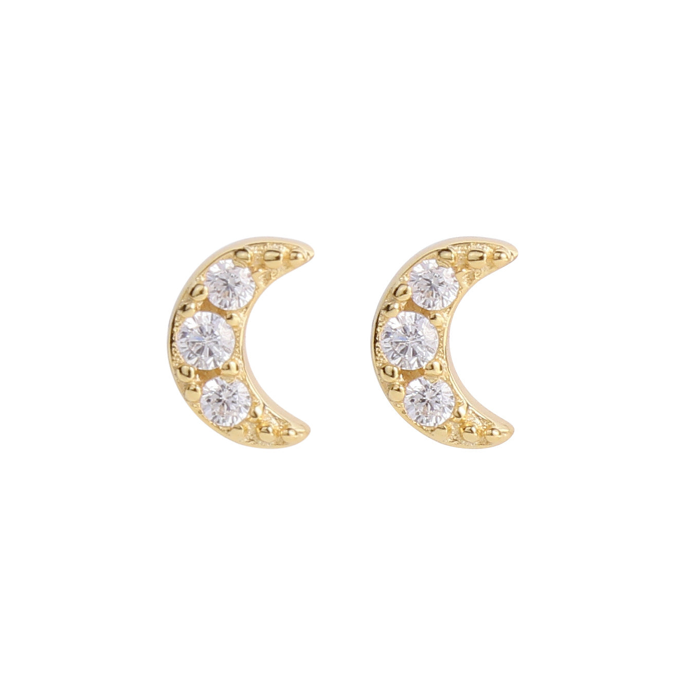 S925 Star and Moon Zircon Earring Set