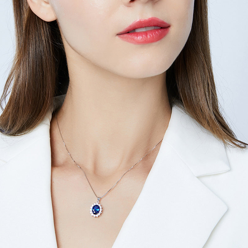 Horae S925 Sapphire Pendant Necklace