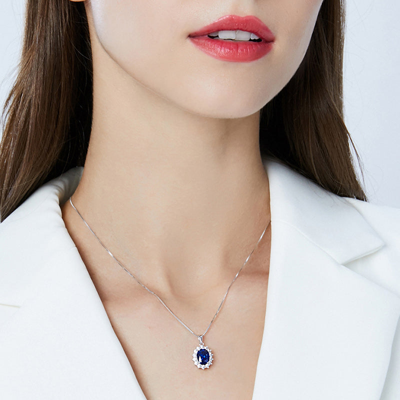 Horae S925 Sapphire Pendant Necklace