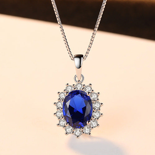 Horae S925 Sapphire Pendant Necklace